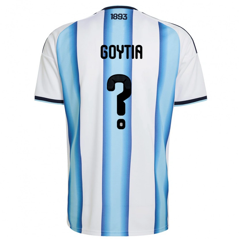 Danxen Men Argentina Tobias Goytia #0 White Sky Blue Navy Home Jersey 26-28 T-Shirt