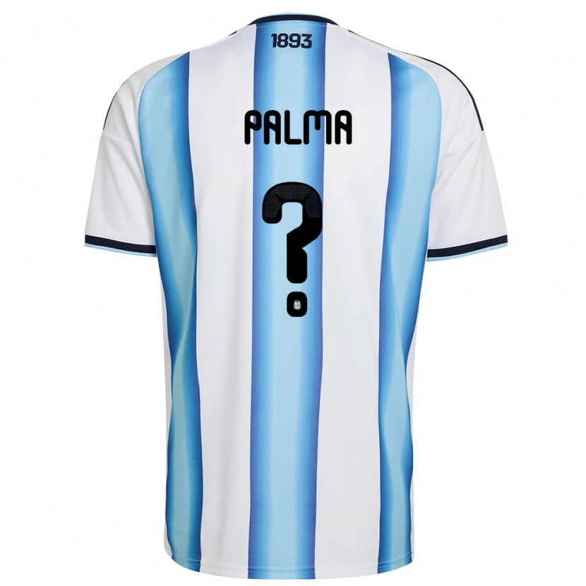 Danxen Men Argentina Felipe Palma #0 White Sky Blue Navy Home Jersey 26-28 T-Shirt