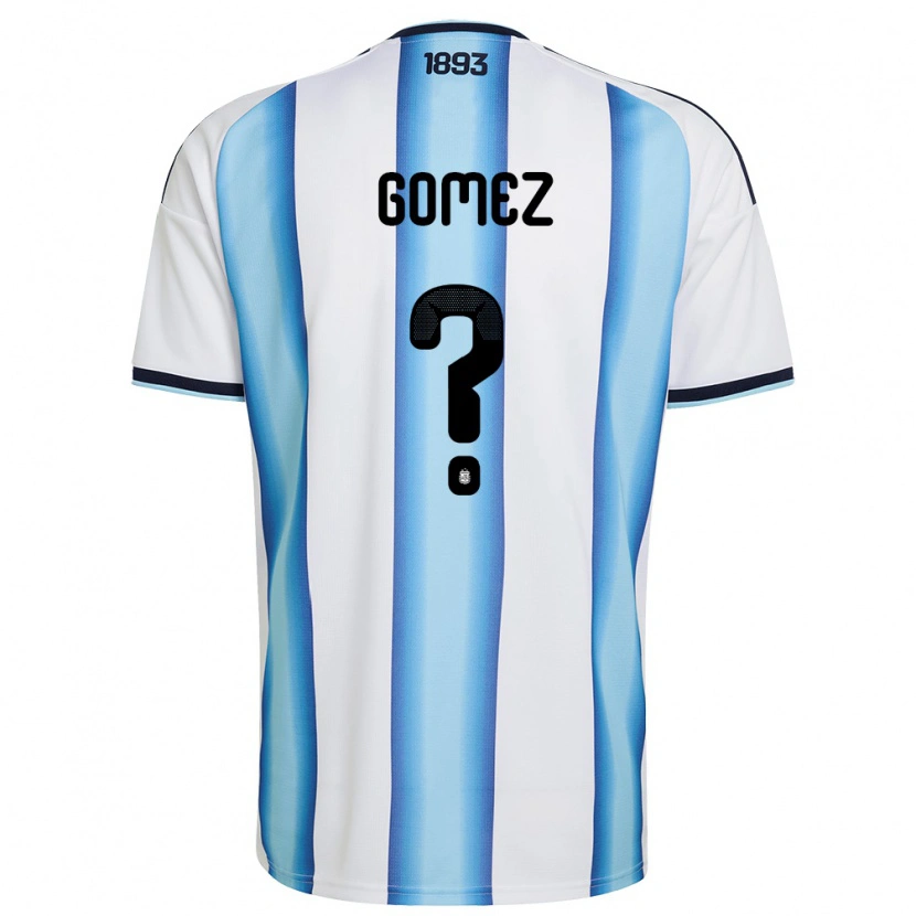 Danxen Men Argentina Joaquin Gomez #0 White Sky Blue Navy Home Jersey 26-28 T-Shirt