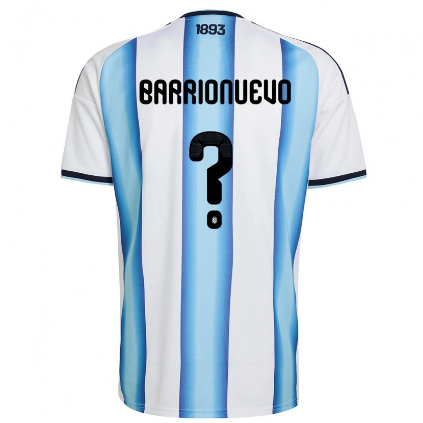 Danxen Men Argentina Emiliano Barrionuevo #0 White Sky Blue Navy Home Jersey 26-28 T-Shirt