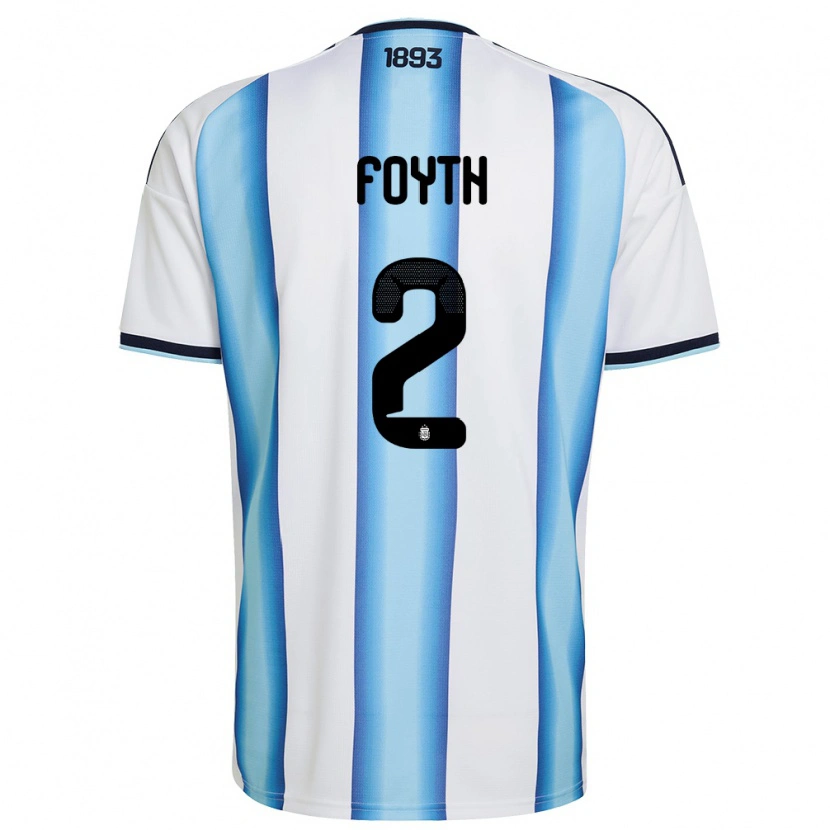 Danxen Men Argentina Juan Foyth #2 White Sky Blue Navy Home Jersey 26-28 T-Shirt