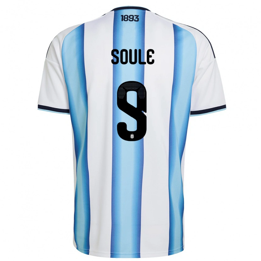 Danxen Men Argentina Matias Soule #9 White Sky Blue Navy Home Jersey 26-28 T-Shirt