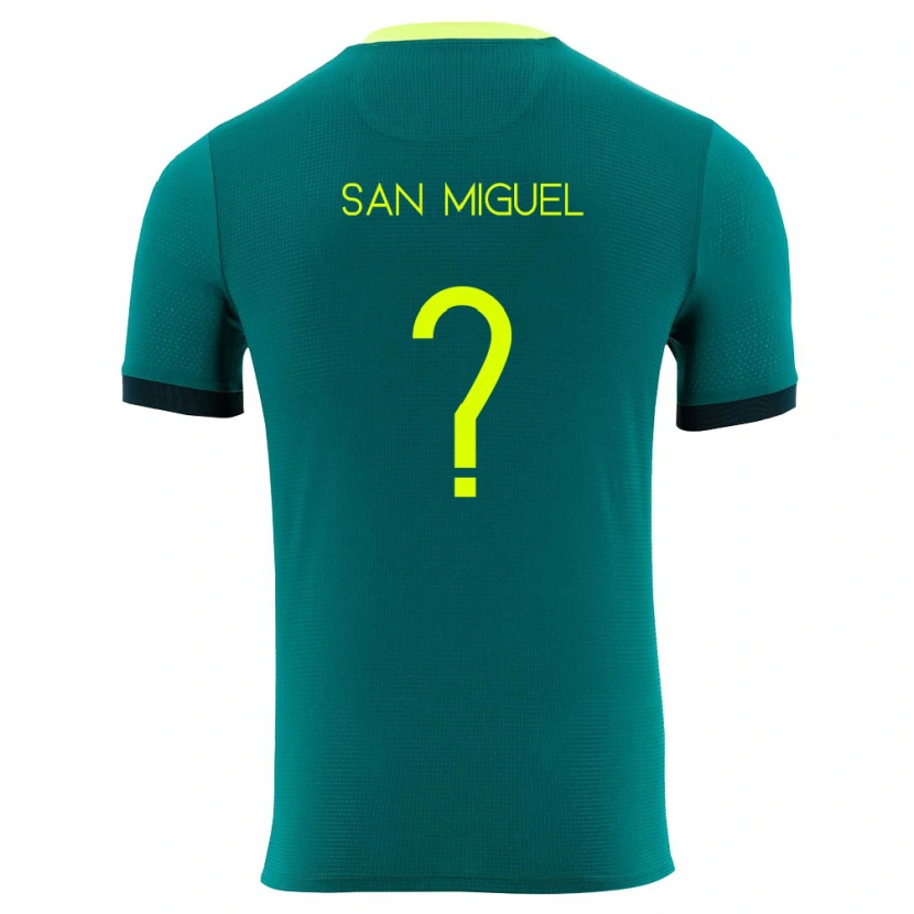 Danxen Men Bolivia Luana San Miguel #0 Green Yellow Black Home Jersey 26-28 T-Shirt