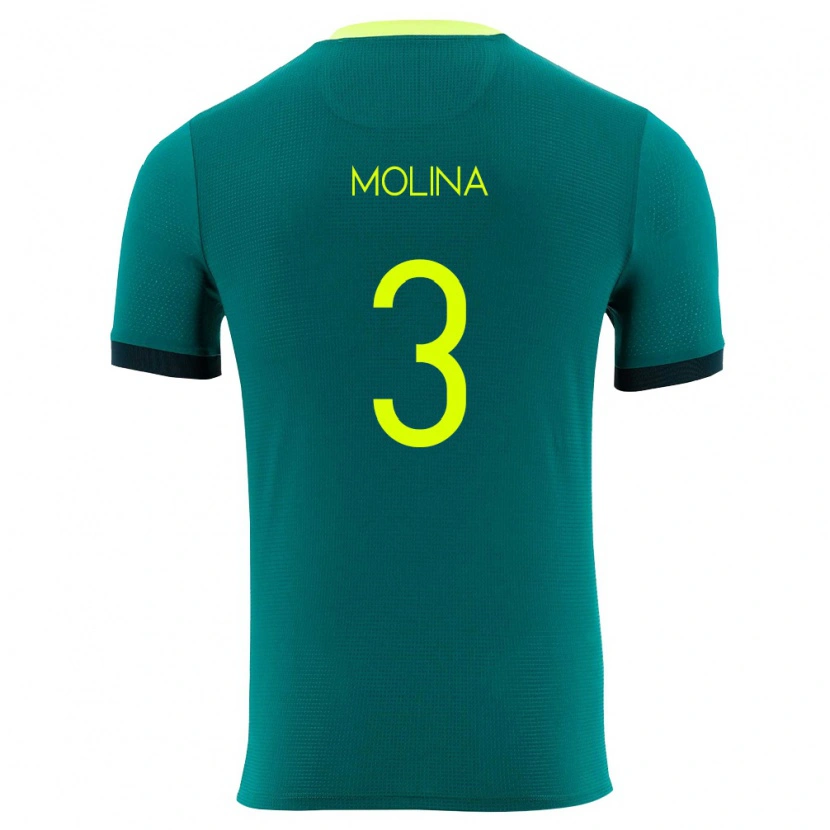 Danxen Men Bolivia Iván Molina #3 Green Yellow Black Home Jersey 26-28 T-Shirt