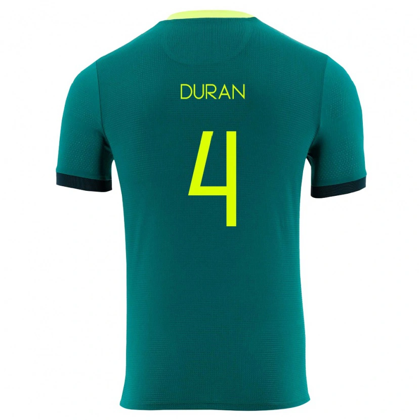 Danxen Men Bolivia Denilson Durán #4 Green Yellow Black Home Jersey 26-28 T-Shirt