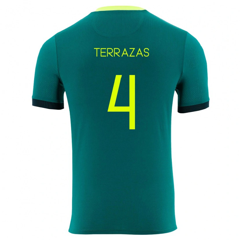 Danxen Men Bolivia Sergio Terrazas #4 Green Yellow Black Home Jersey 26-28 T-Shirt