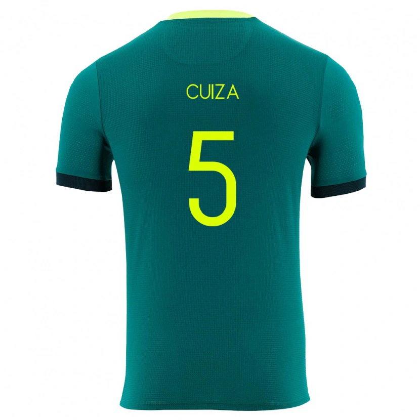 Danxen Men Bolivia Santiago Cuiza #5 Green Yellow Black Home Jersey 26-28 T-Shirt