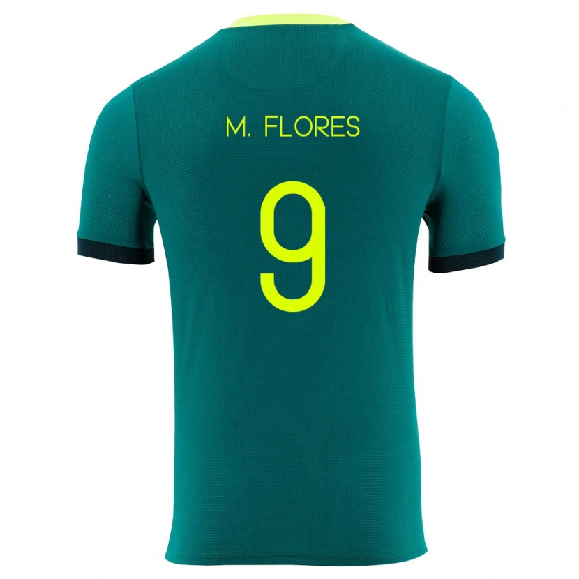 Danxen Men Bolivia Marlene Flores #9 Green Yellow Black Home Jersey 26-28 T-Shirt