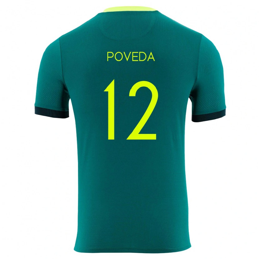 Danxen Men Bolivia Bruno Poveda #12 Green Yellow Black Home Jersey 26-28 T-Shirt