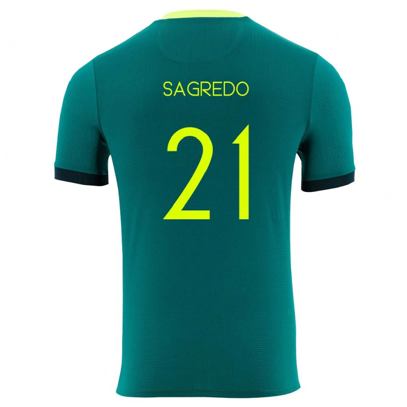 Danxen Men Bolivia José Sagredo #21 Green Yellow Black Home Jersey 26-28 T-Shirt