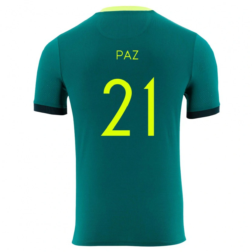 Danxen Men Bolivia Luis Paz #21 Green Yellow Black Home Jersey 26-28 T-Shirt