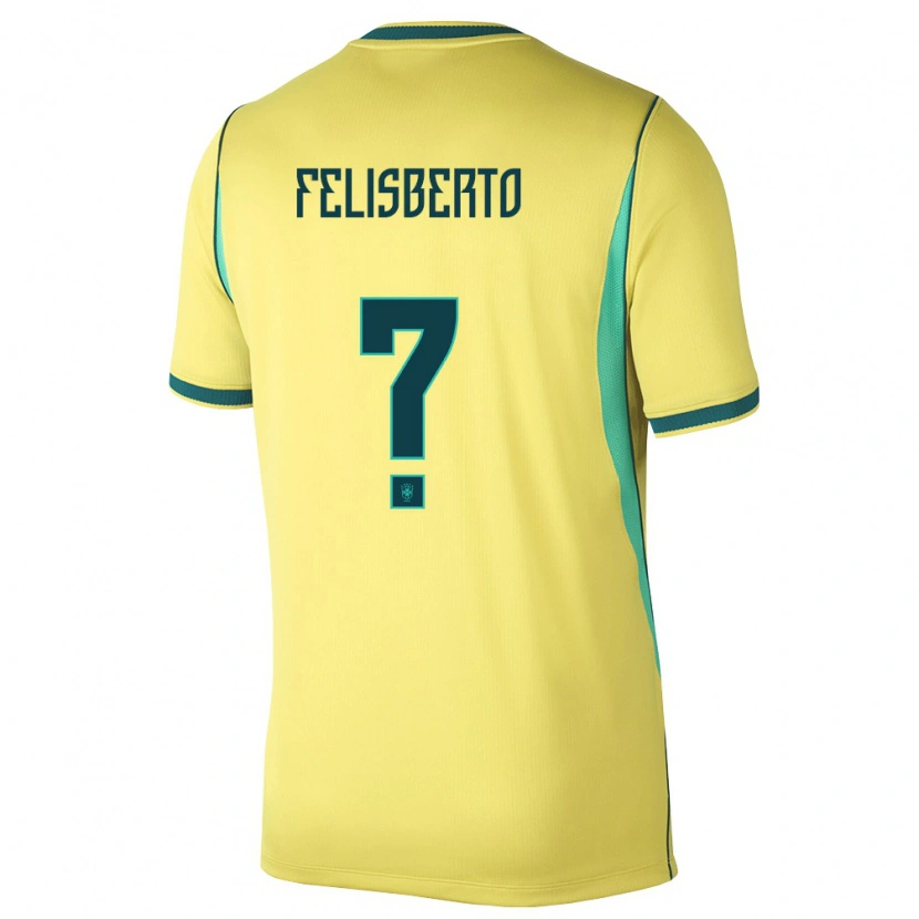 Danxen Men Brazil Igor Felisberto #0 Yellow Green Home Jersey 26-28 T-Shirt