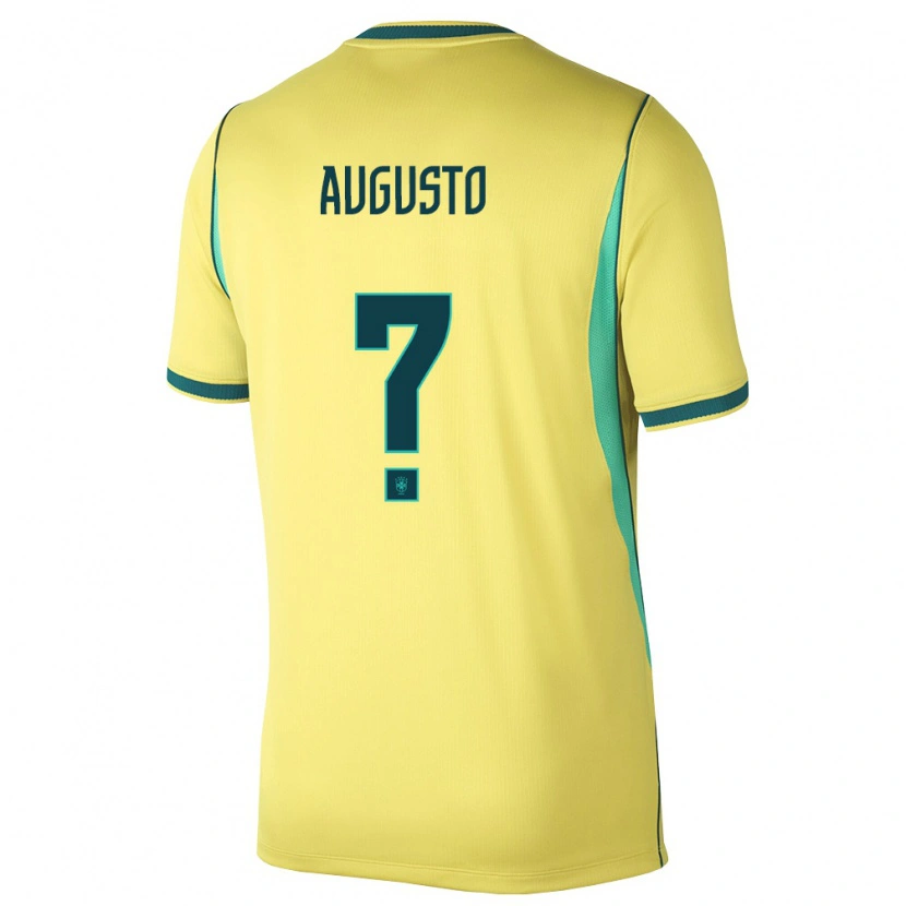 Danxen Men Brazil Ryan Augusto #0 Yellow Green Home Jersey 26-28 T-Shirt