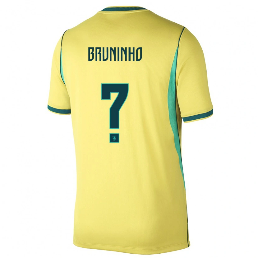 Danxen Men Brazil Bruninho #0 Yellow Green Home Jersey 26-28 T-Shirt