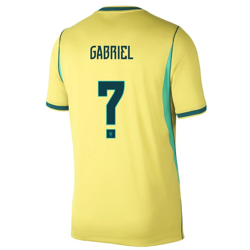 Danxen Men Brazil Arthur Gabriel #0 Yellow Green Home Jersey 26-28 T-Shirt