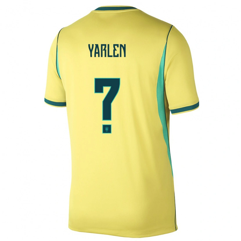 Danxen Men Brazil Yarlen #0 Yellow Green Home Jersey 26-28 T-Shirt