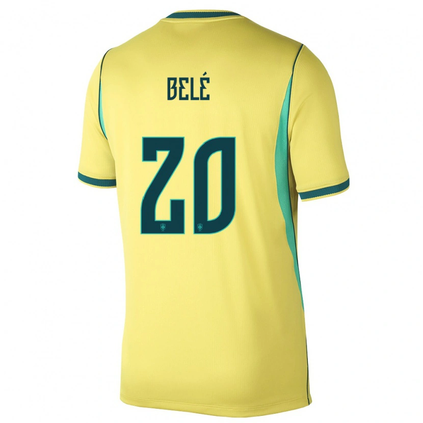 Danxen Men Brazil Erick Belé #20 Yellow Green Home Jersey 26-28 T-Shirt