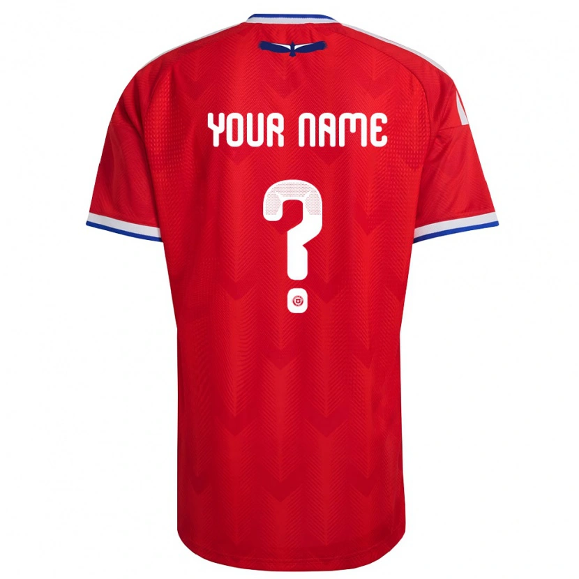 Danxen Men Chile Your Name #0 Red White Blue Home Jersey 26-28 T-Shirt