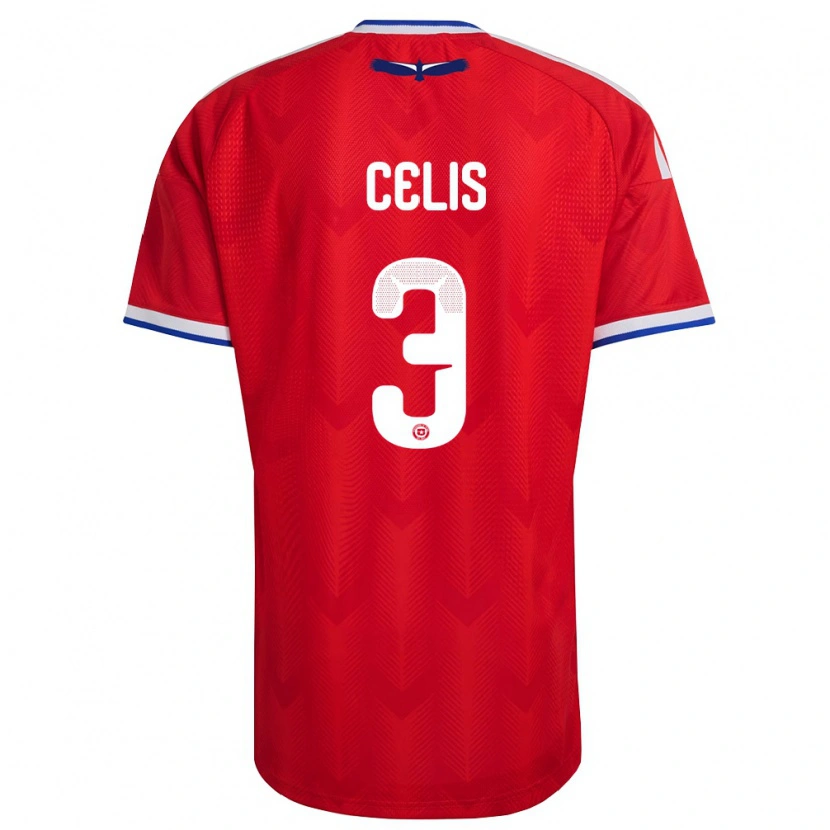 Danxen Men Chile Milovan Celis #3 Red White Blue Home Jersey 26-28 T-Shirt