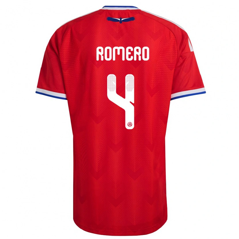 Danxen Men Chile Patricio Romero #4 Red White Blue Home Jersey 26-28 T-Shirt