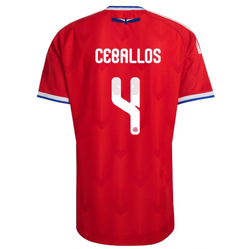 Danxen Men Chile Teo Ceballos #4 Red White Blue Home Jersey 26-28 T-Shirt