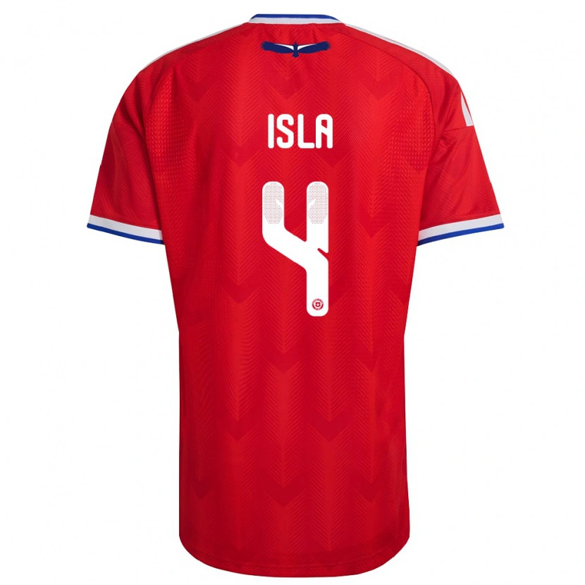 Danxen Men Chile Mauricio Isla #4 Red White Blue Home Jersey 26-28 T-Shirt