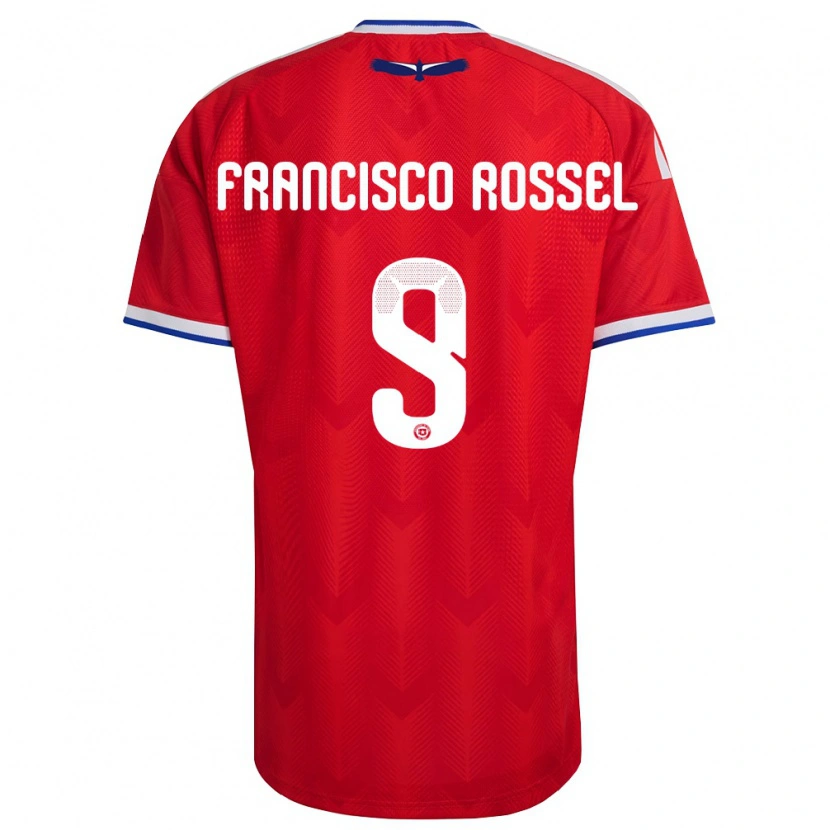 Danxen Men Chile Juan Francisco Rossel #9 Red White Blue Home Jersey 26-28 T-Shirt