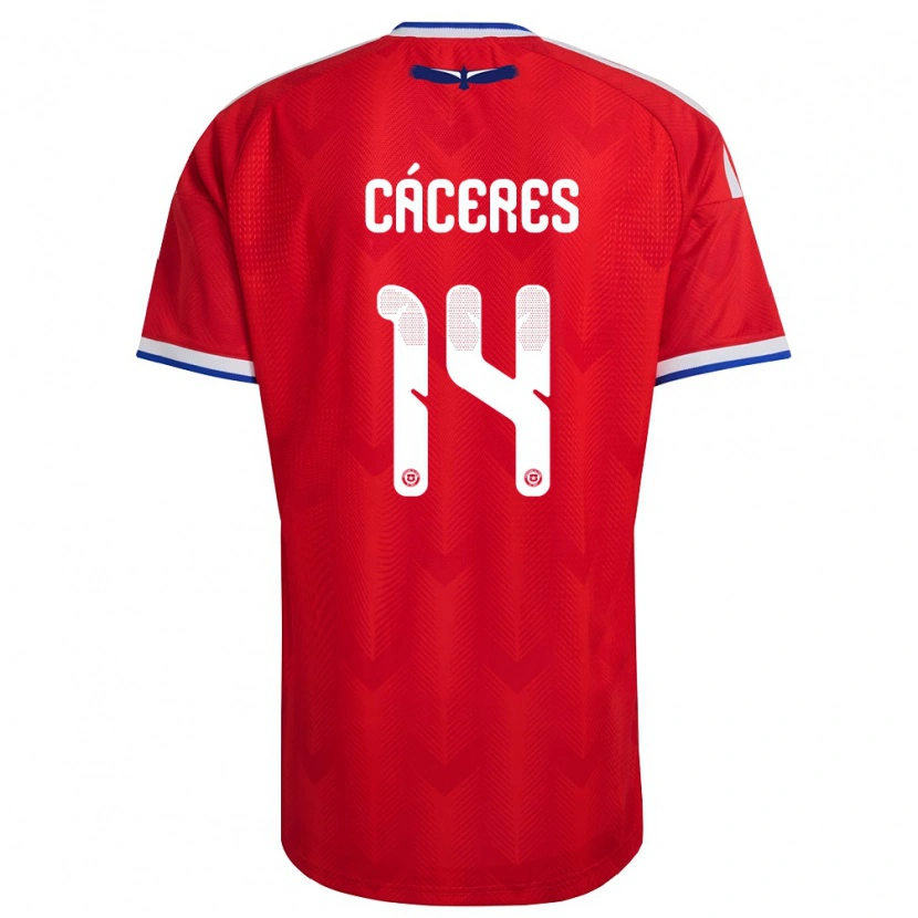 Danxen Men Chile Franco Cáceres #14 Red White Blue Home Jersey 26-28 T-Shirt