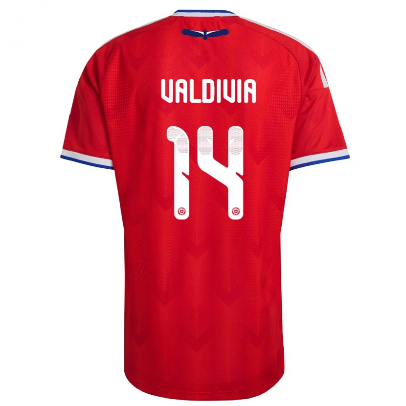 Danxen Men Chile Felipe Valdivia #14 Red White Blue Home Jersey 26-28 T-Shirt