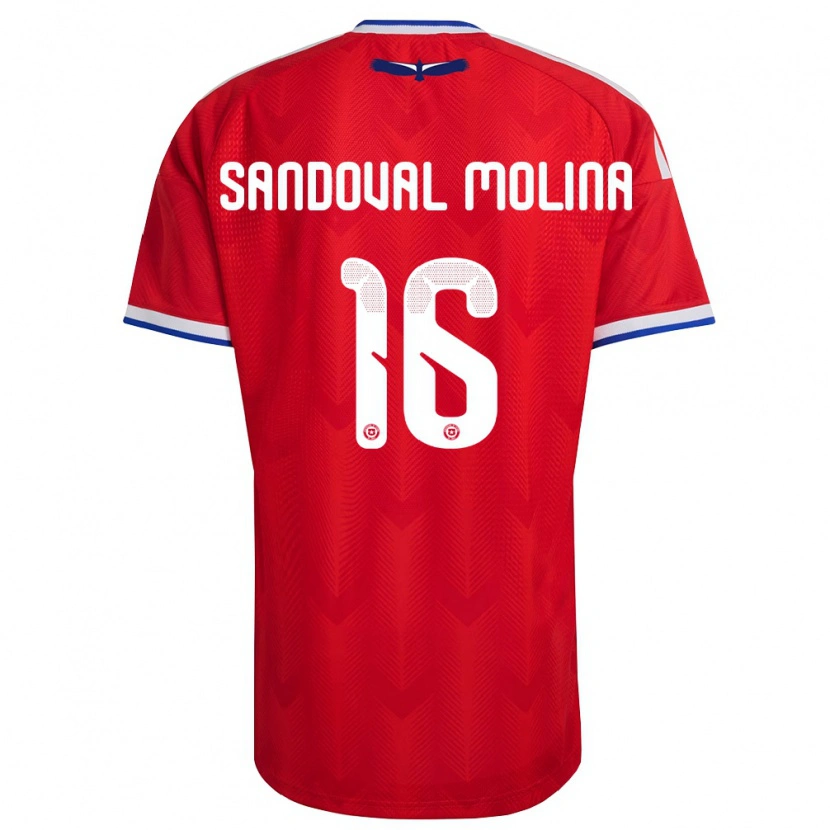 Danxen Men Chile Mario Sandoval #16 Red White Blue Home Jersey 26-28 T-Shirt