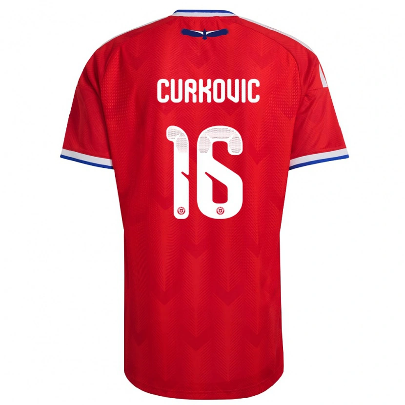 Danxen Men Chile Andro Curkovic #16 Red White Blue Home Jersey 26-28 T-Shirt