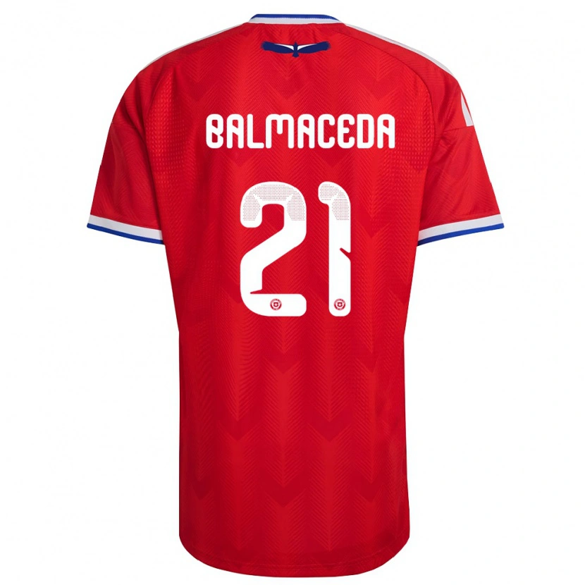 Danxen Men Chile Rosario Balmaceda #21 Red White Blue Home Jersey 26-28 T-Shirt