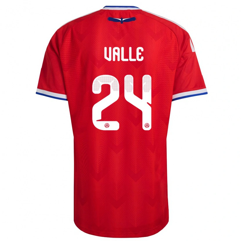 Danxen Men Chile Alessandra Valle #24 Red White Blue Home Jersey 26-28 T-Shirt
