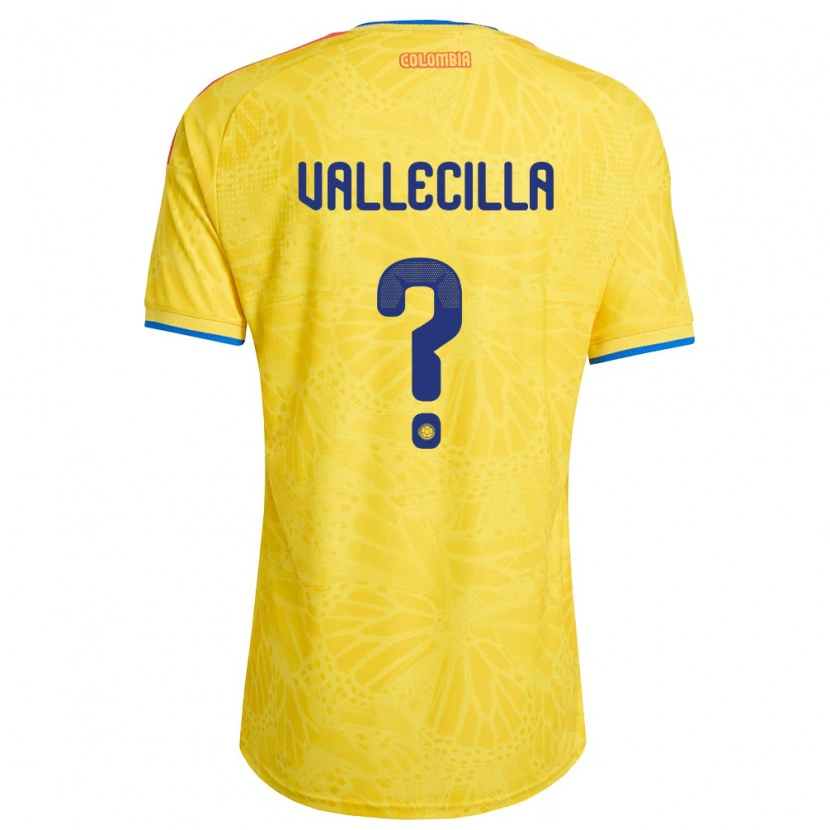 Danxen Men Colombia Santiago Vallecilla #0 Yellow Blue Red Home Jersey 26-28 T-Shirt