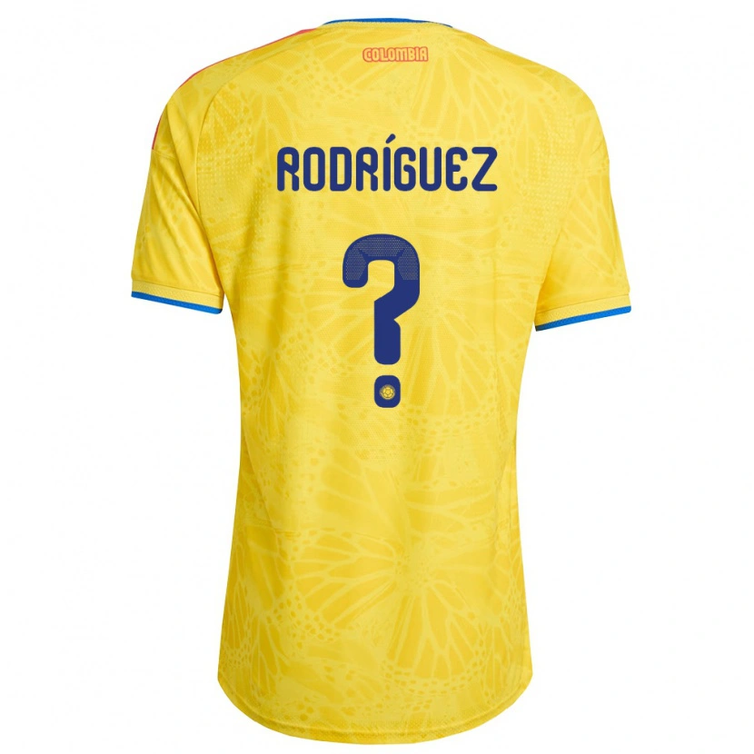 Danxen Men Colombia Juan Rodríguez #0 Yellow Blue Red Home Jersey 26-28 T-Shirt