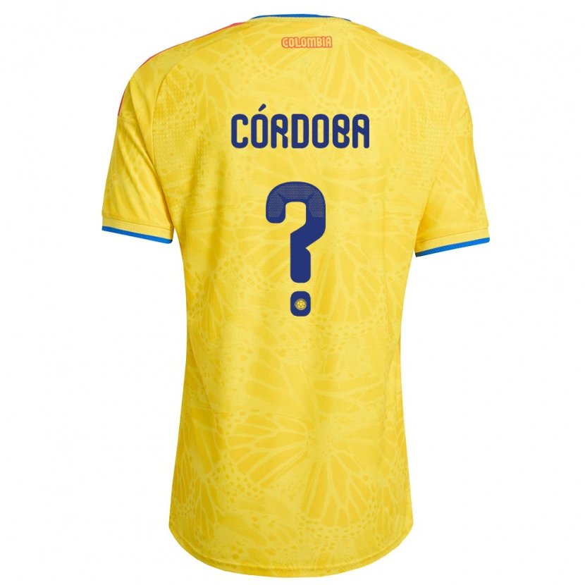 Danxen Men Colombia Juan Córdoba #0 Yellow Blue Red Home Jersey 26-28 T-Shirt