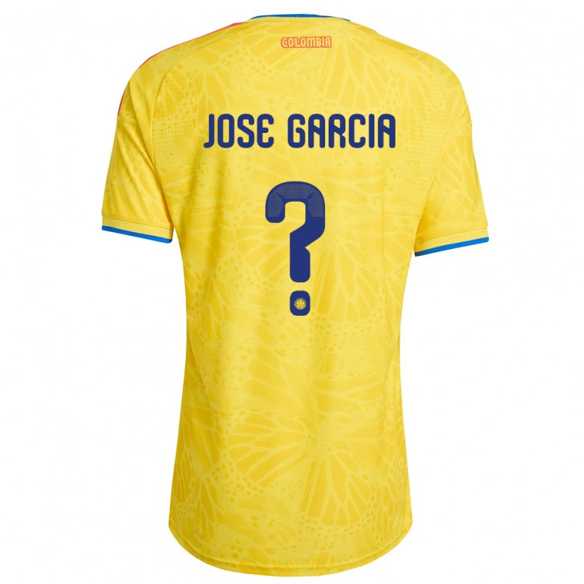 Danxen Men Colombia José García #0 Yellow Blue Red Home Jersey 26-28 T-Shirt