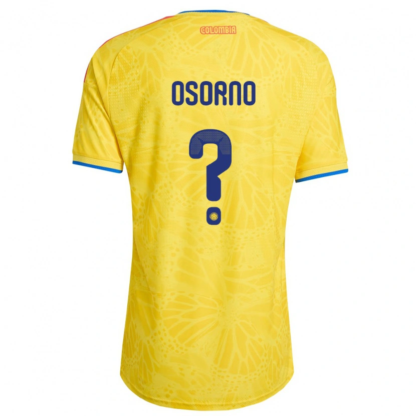 Danxen Men Colombia Jeronimo Osorno #0 Yellow Blue Red Home Jersey 26-28 T-Shirt