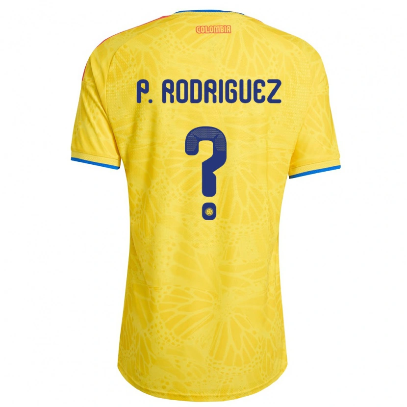 Danxen Men Colombia Pedro Rodríguez #0 Yellow Blue Red Home Jersey 26-28 T-Shirt