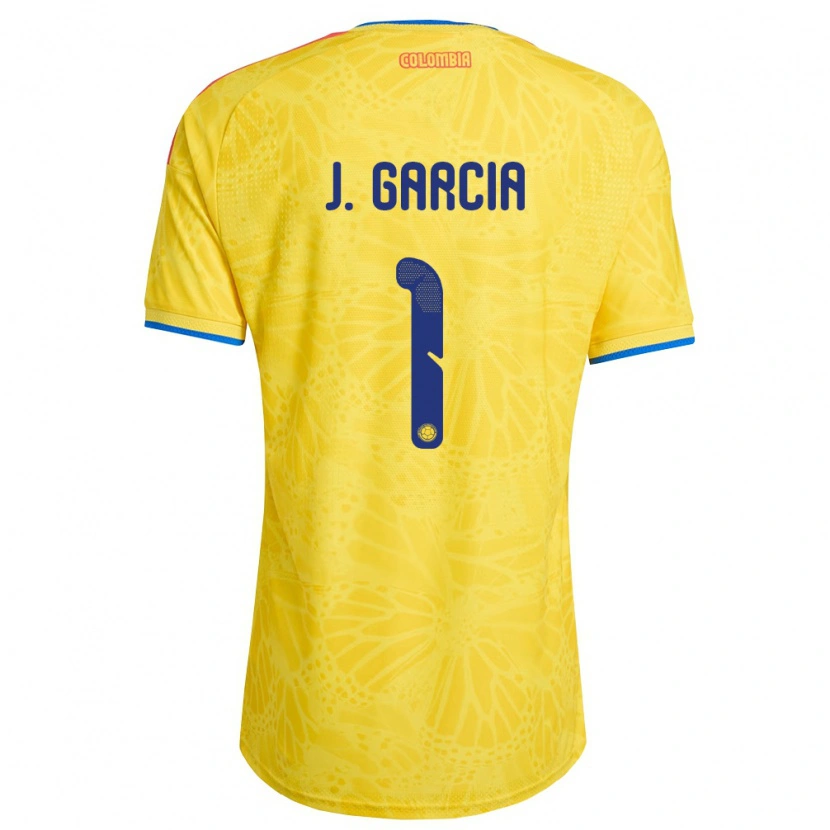 Danxen Men Colombia Jordan García #1 Yellow Blue Red Home Jersey 26-28 T-Shirt