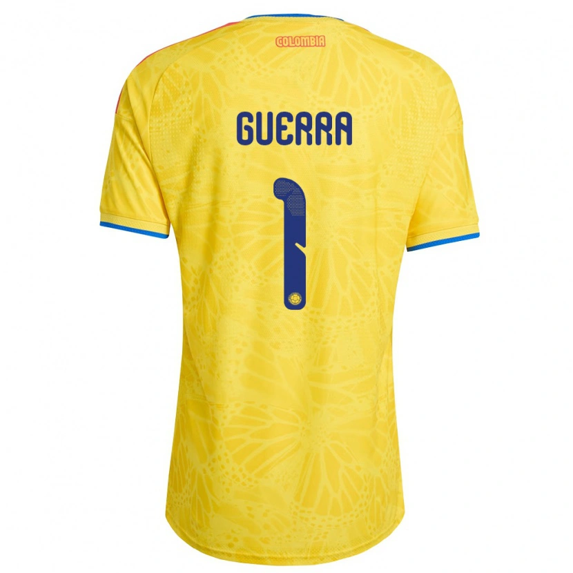 Danxen Men Colombia Sebastián Guerra #1 Yellow Blue Red Home Jersey 26-28 T-Shirt