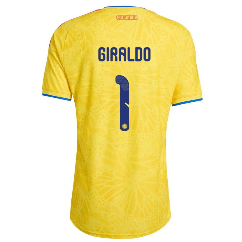 Danxen Men Colombia Natalia Giraldo #1 Yellow Blue Red Home Jersey 26-28 T-Shirt
