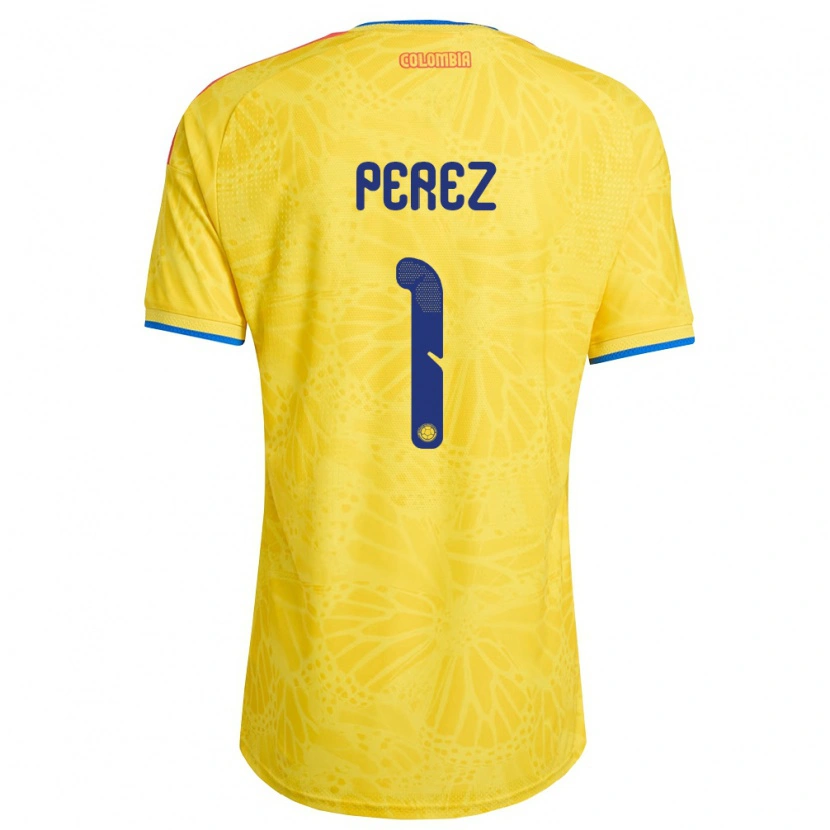 Danxen Men Colombia Catalina Pérez #1 Yellow Blue Red Home Jersey 26-28 T-Shirt