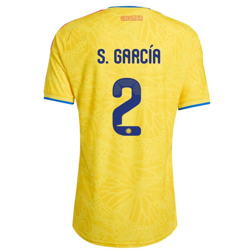 Danxen Men Colombia Simón García #2 Yellow Blue Red Home Jersey 26-28 T-Shirt