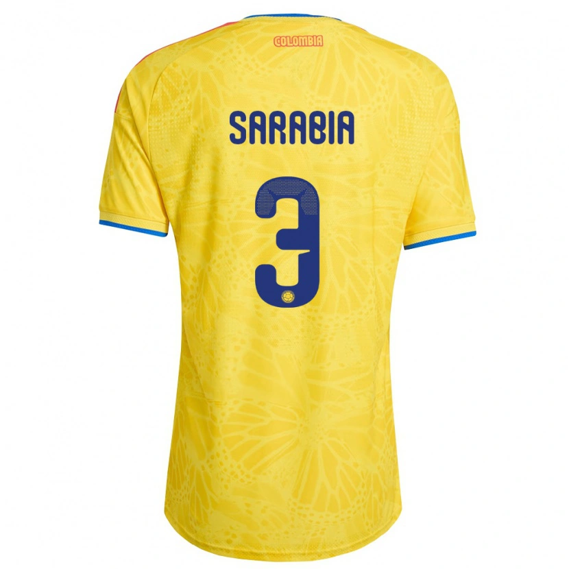 Danxen Men Colombia Carlos Sarabia #3 Yellow Blue Red Home Jersey 26-28 T-Shirt