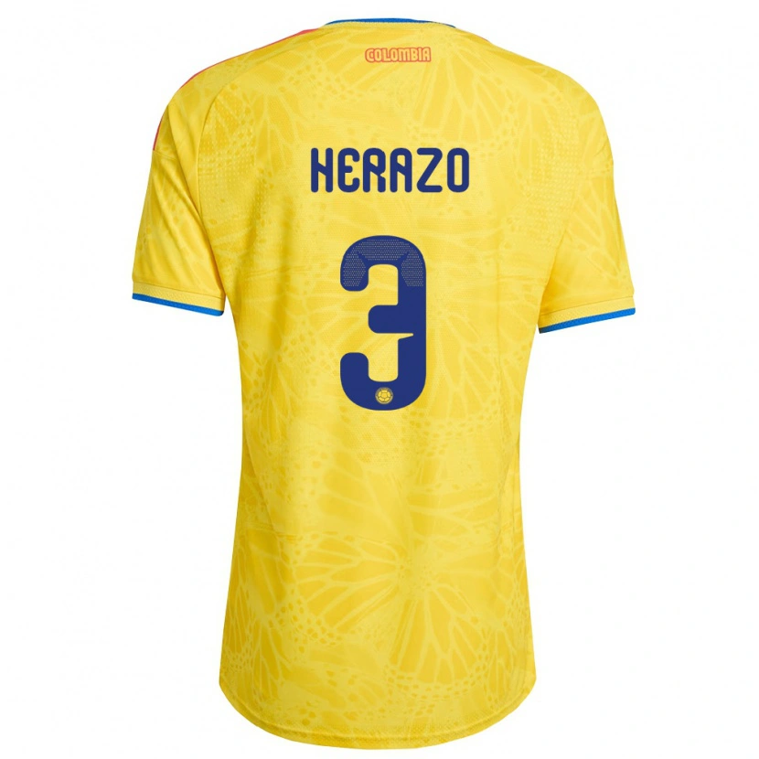 Danxen Men Colombia Edmilson Herazo #3 Yellow Blue Red Home Jersey 26-28 T-Shirt