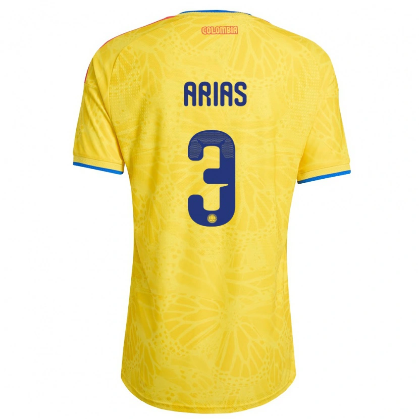 Danxen Men Colombia Daniela Arias #3 Yellow Blue Red Home Jersey 26-28 T-Shirt