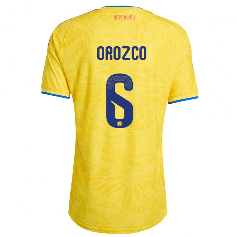 Danxen Men Colombia Cristian Orozco #6 Yellow Blue Red Home Jersey 26-28 T-Shirt