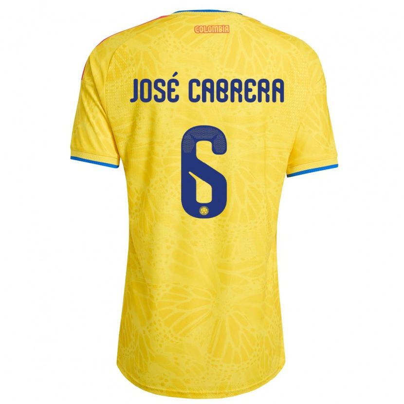 Danxen Men Colombia Juan José Cabrera #6 Yellow Blue Red Home Jersey 26-28 T-Shirt