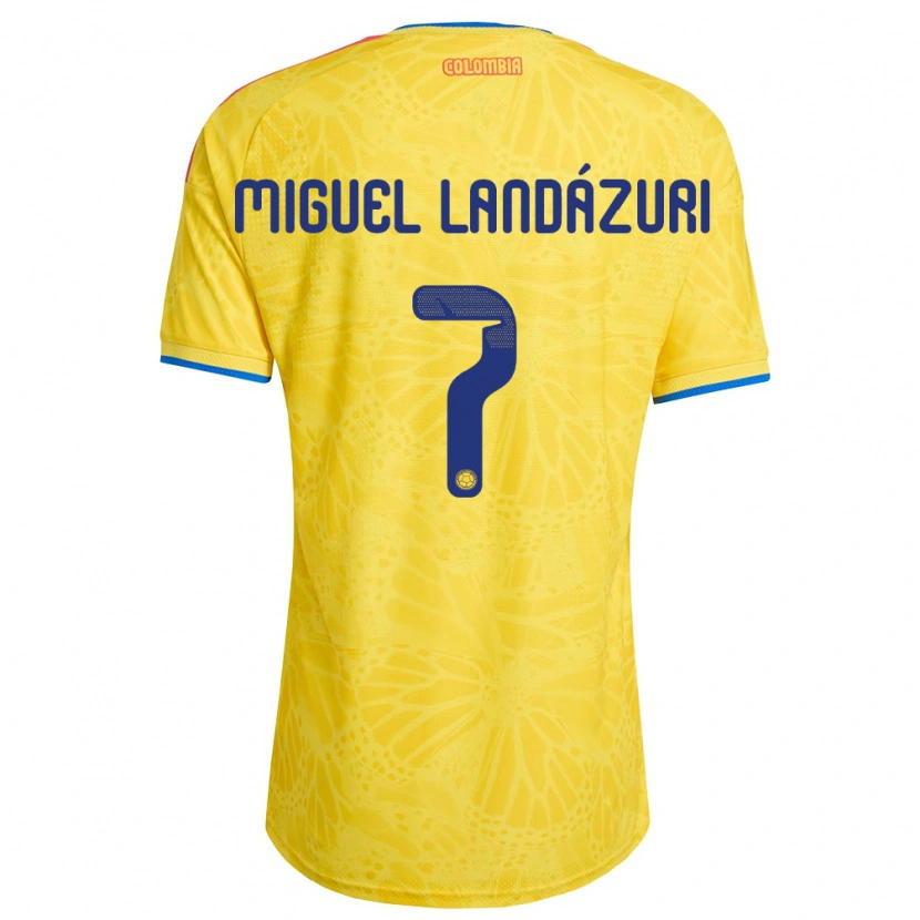 Danxen Men Colombia Luis Miguel Landázuri #7 Yellow Blue Red Home Jersey 26-28 T-Shirt